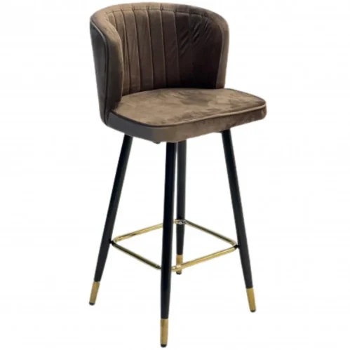 Bar chair made of plywood wood with imported velvet fabric MS-8908