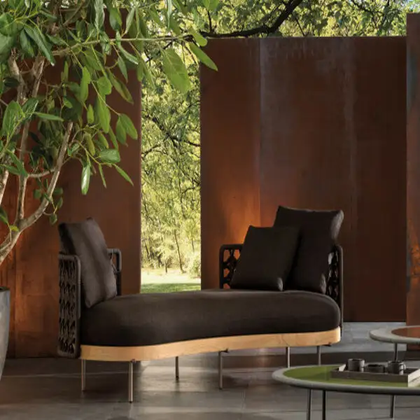 كنبة انترية عصري 3 مقعد خشب طبيعي مزود بخيط دوبارة MS-8927