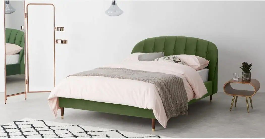 سرير مودرن مصنوع من خشب كونتر وخشب زان احمر طبيعى عالى الجودة MS-9341