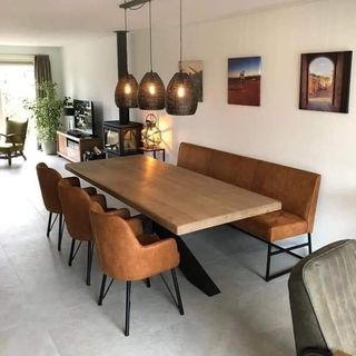 ترابيزة سفرة حديد دهان الكتروستاتيك و خشب طبيعي موسكي و قماش جلد مستورد تركي MS-11807