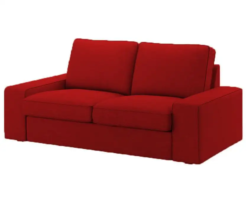 كنبة ثلاث مقاعد خشب زان أحمر وقماش كتان أو قطيفة MS-11084