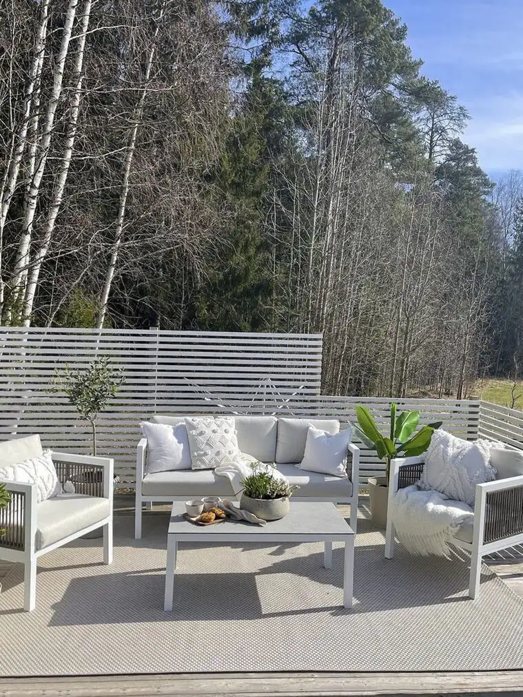 MS-10349 Electrostatic Painted Iron Outdoor Living Room Set with Ropes