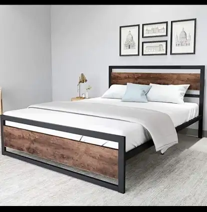 سرير مودرن مصنوع من حديد ستيل دهانات الكتروستاتيك عالي الجودة MS-11560