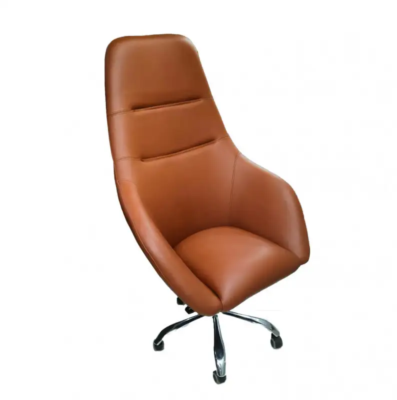 Executive office chair with high back and leather finish – MS-8746
