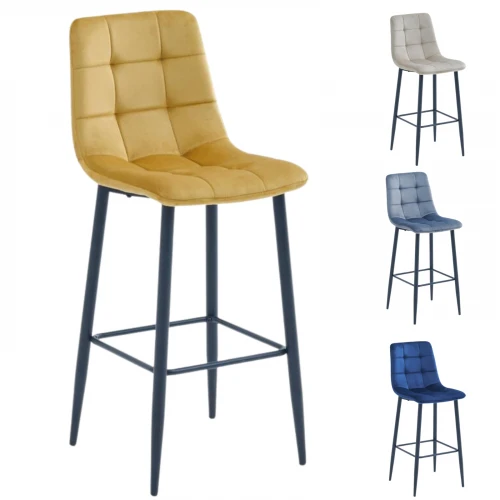 Bar chair made of plywood wood with imported velvet fabric MS-8931