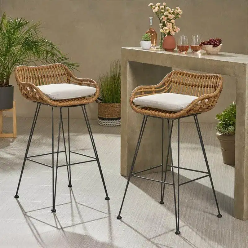 Set of 2 rattan bar chairs MS-10207