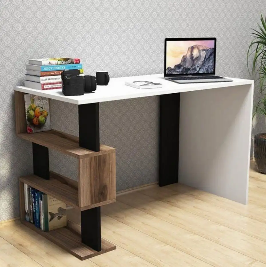 مكتب مذاكرة خشب MDF وطبقة بي في سي وحديد دهان الكتروستاتيك MS-12175