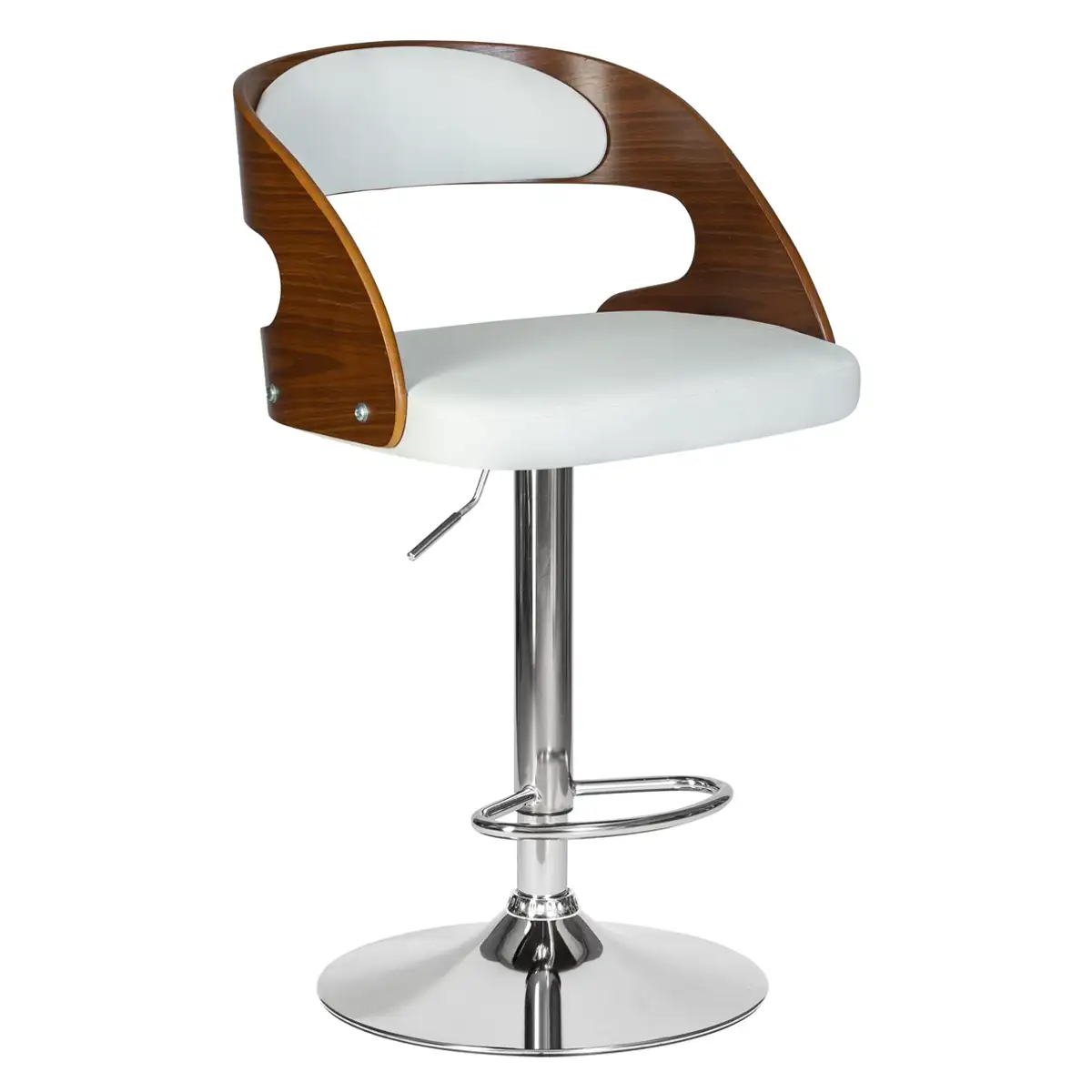 Hydraulic Bar Chair, base and back made of natural plywood MS-8423