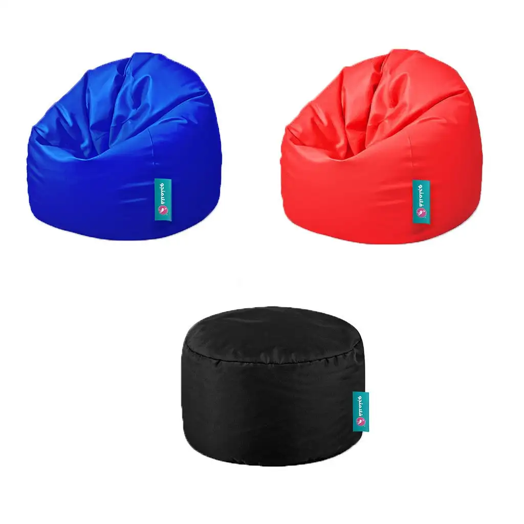 كرسي بين باج لارج 2قطعة + بوف - المكمل المثالي لمنطقة المعيشة أو غرفة نوم أو حديقة -اللون متعدد MS-8474