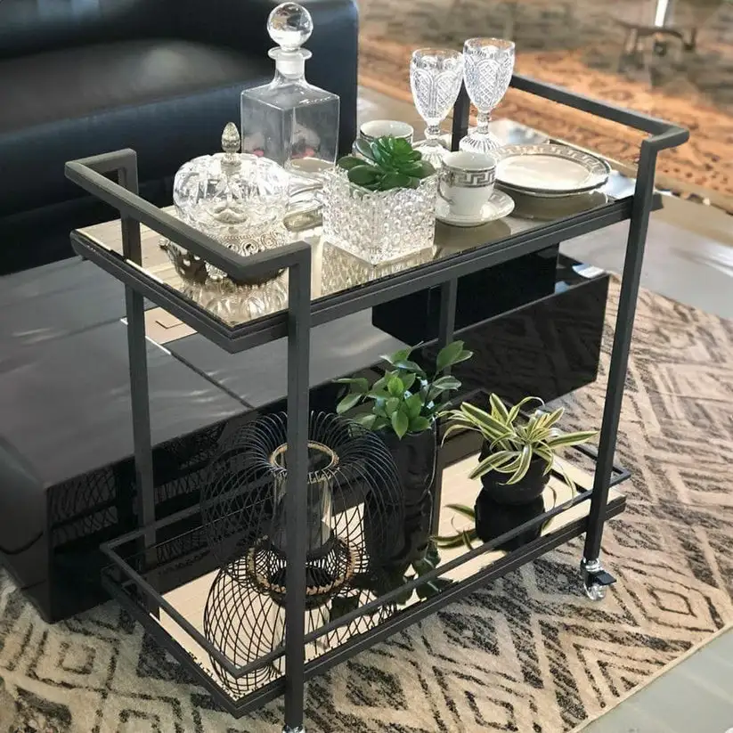 ترابيزة ضيافة تروللي حديد دهان الكتروستاتيك MS-12816