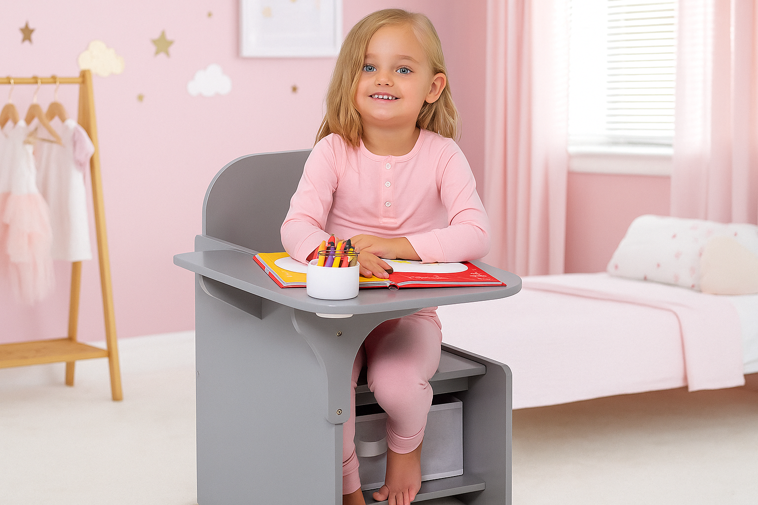 مكتب مذاكرة للأطفال خشب MDF عالي الجودة مزود بدرج MS-13514