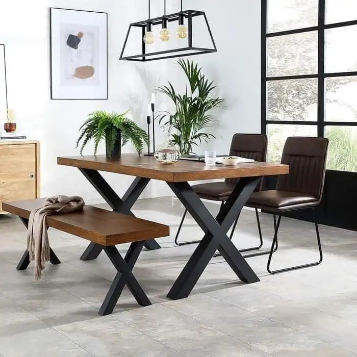 ترابيزة سفرة حديد دهان الكتروستاتيك و خشب كونتر MS-11798