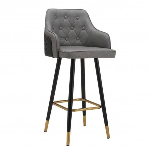 Bar chair made of plywood wood with imported velvet fabric MS-8905