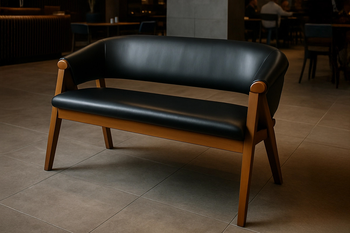 كنبة مودرن 120 سم للمطاعم والكافيهات خشب زان أحمر MS-13420