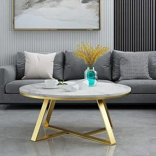 Decor table electrostatic painted steel and marble MS-8857