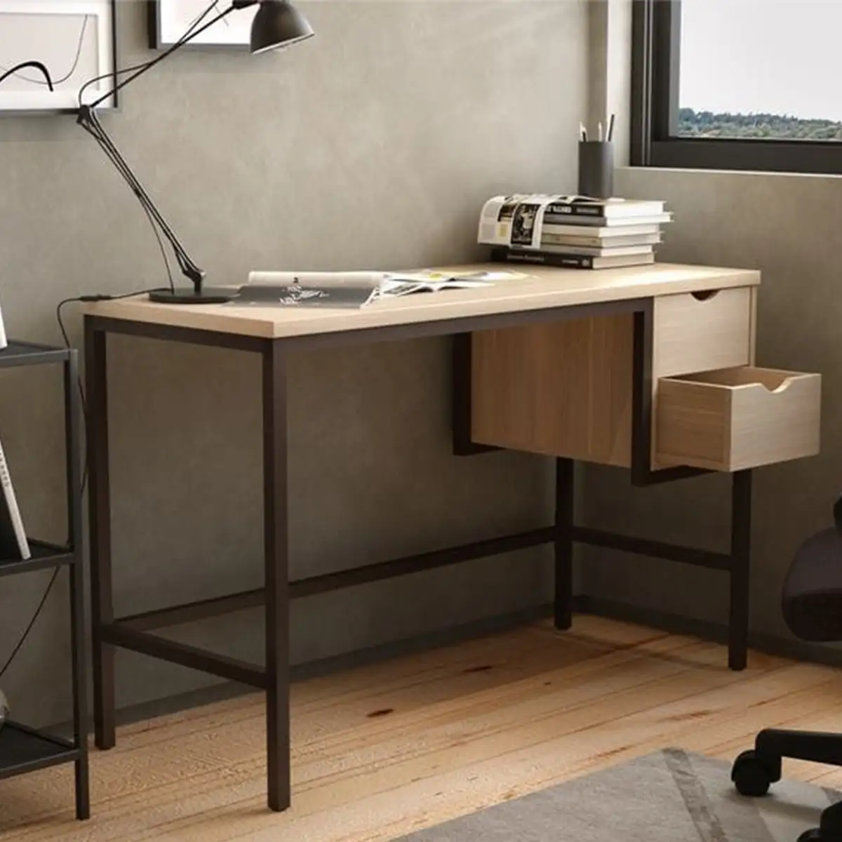 مكتب مذاكرة حديد دهان الكتروستاتك خشب MDF MS-8645