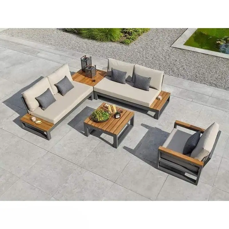 Outdoor Corner Sofa Table Electrostatic Coated Steel MS-10424