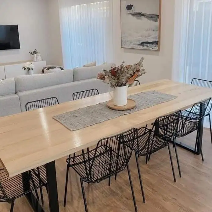 ترابيزة سفرة حديد دهان الكتروستاتيك و خشب كونتر MS-11797