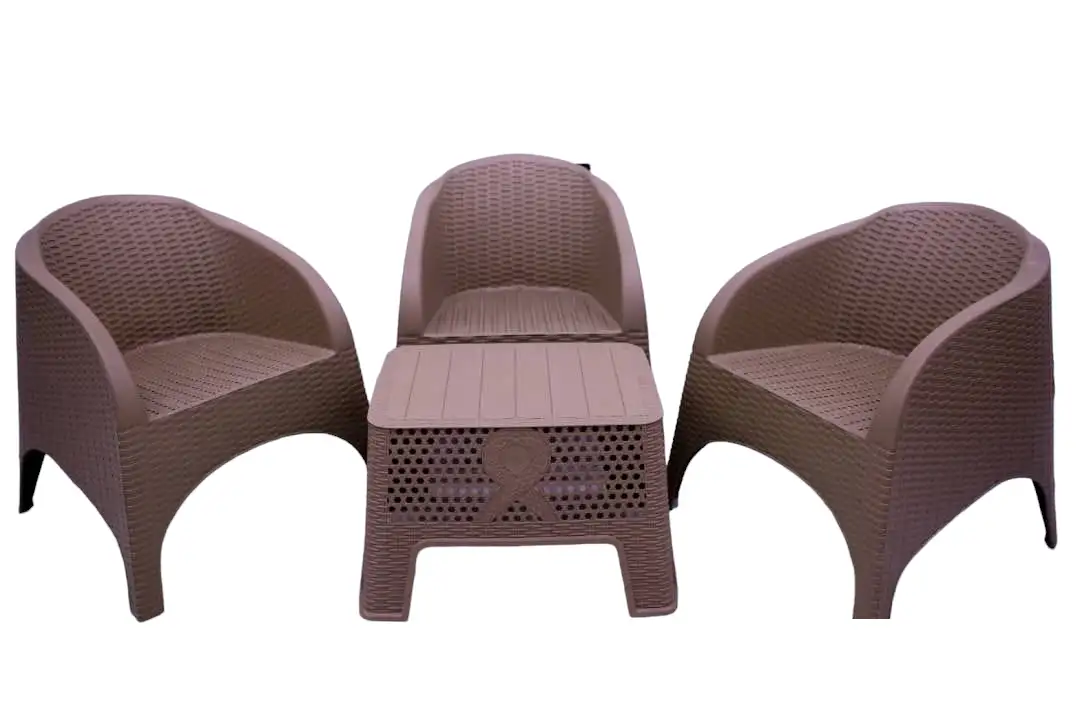 طقم كراسي مافيا 3 كرسي وترابيزة مصنوع من بلاستيك عالي الجودة MS-8965