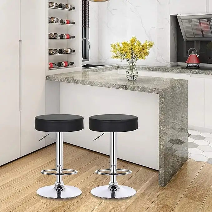 Hydraulic bar chair made of plywood wood with imported anti-peeling leather MS-8896