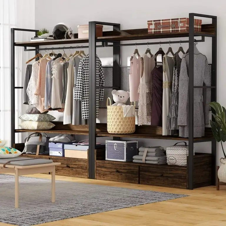 Dressing room made of electrostatically treated steel and natural counter wood, high quality MS-11612