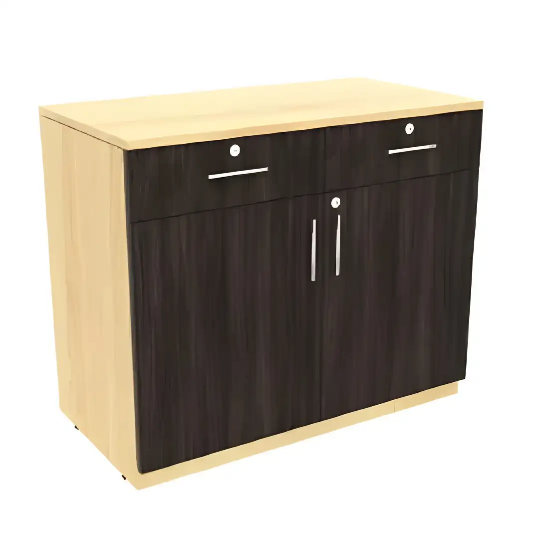 مكتبة مودرن مزودة بدرجين وضلفتين خشب MDF (140سم × 80سم × 40سم) - MS-12987