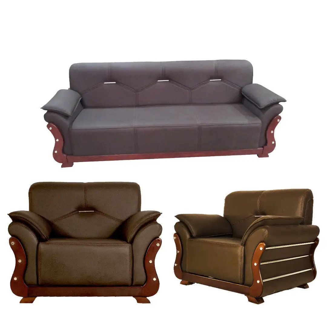 انتريه استقبال مكتبي كنبه 3 فرد و2 كرسي فوتيه خشب زان أحمر MS-9887