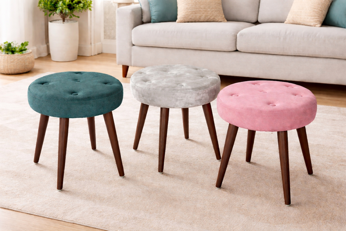 بوف كابتونيه مودرن مصنوع أرجل زان قماش قطيفة أو كتان MS-13721