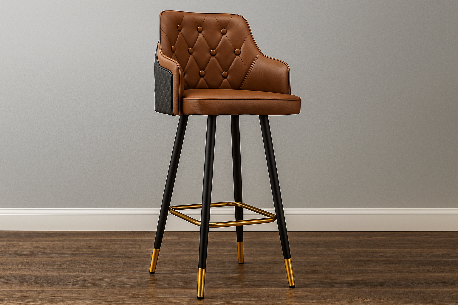 Bar chair made of plywood wood with imported velvet fabric MS-8903