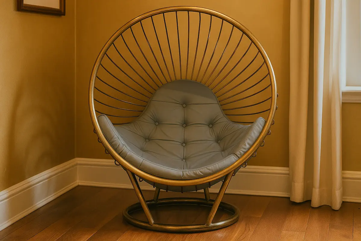 كرسي استرخاء ديكور دائري ستيل دهان الكتروستاتك و قماش ووتربروف MS-8793