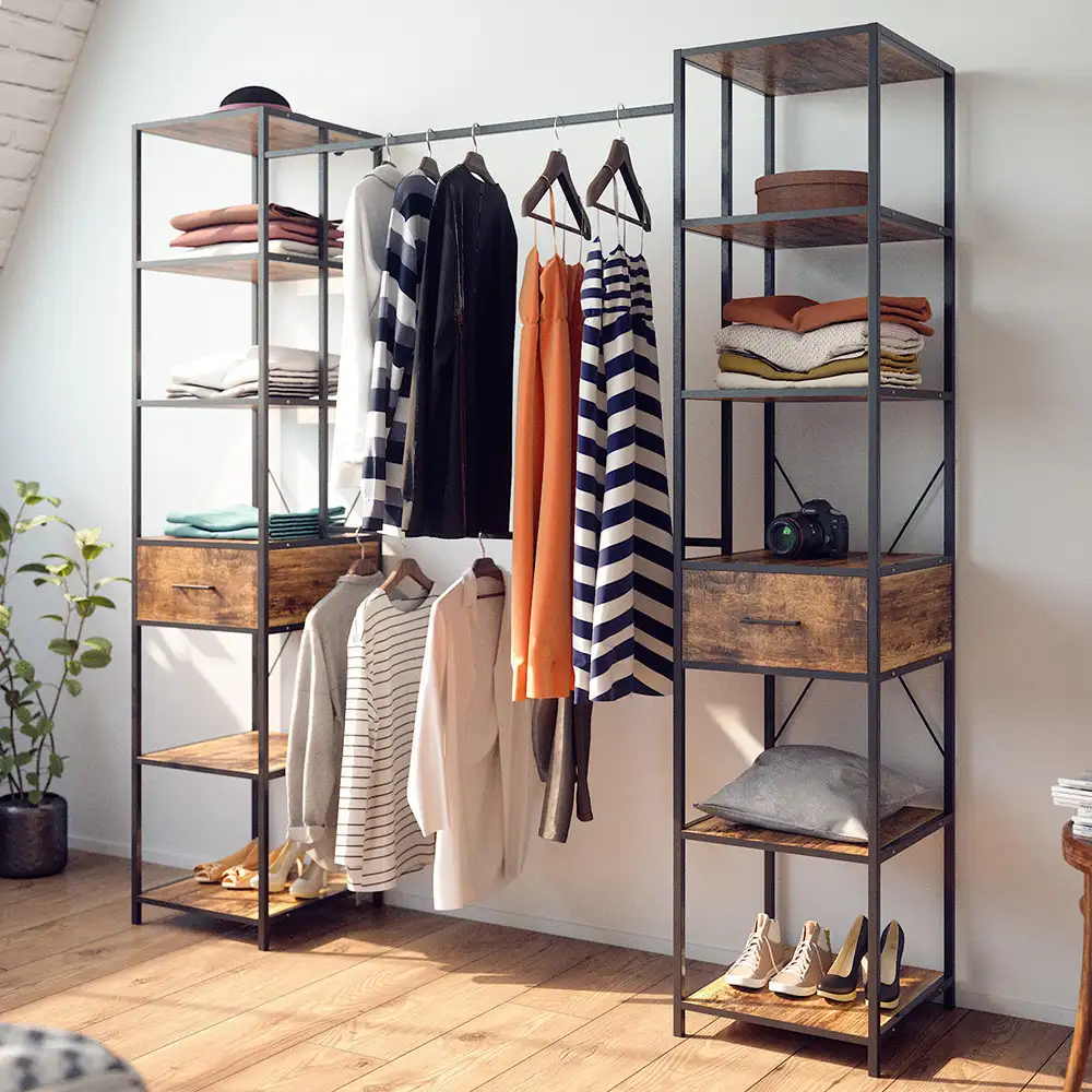 دريسنج روم مصنوع من ستيل معالج الكتروستاتيك و خشب كونتر عالي الجودة MS-11598