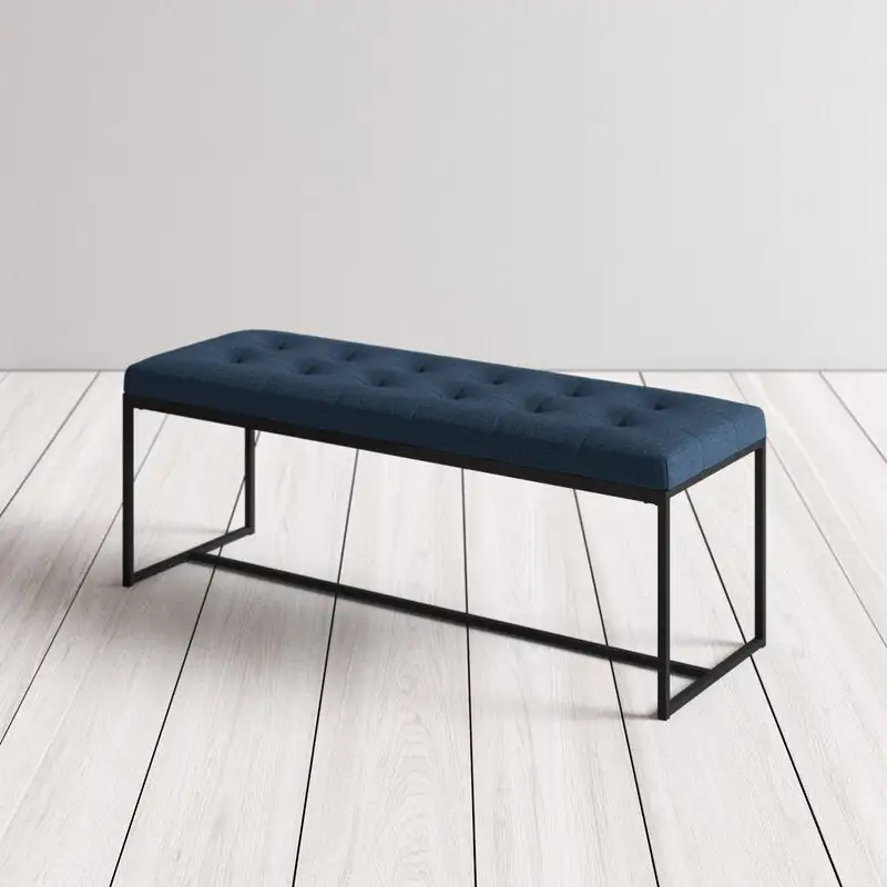 Modern bench iron electrostatic paint and cotton fabric MS-12529