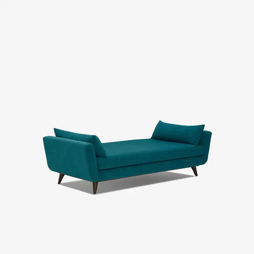 Modern bench red oak wood and cotton or velvet fabric MS-12547