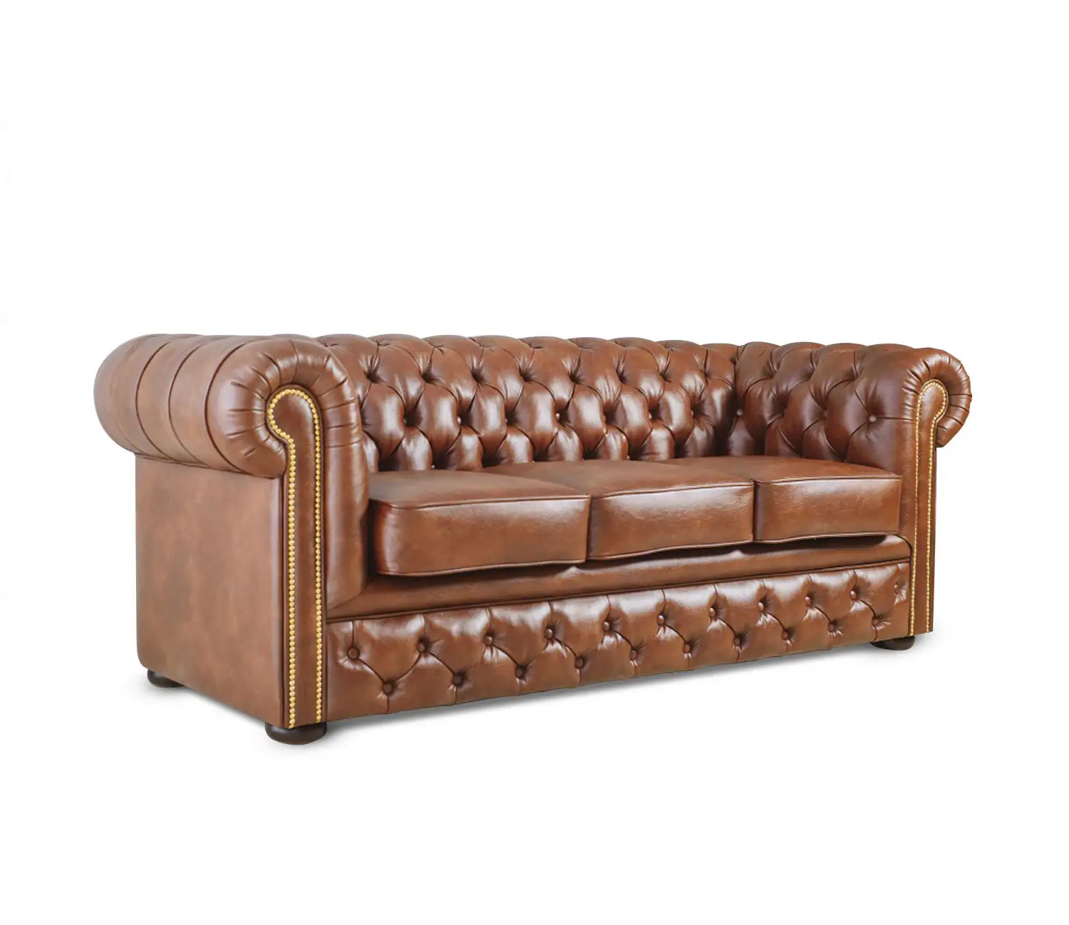 Upholstered Office Sofa 3-Seater Red Beech Wood MS-8868