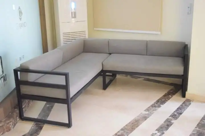 ركنة مودرن ستيل معالج وقماش كتان عالي الجودة MS-11931