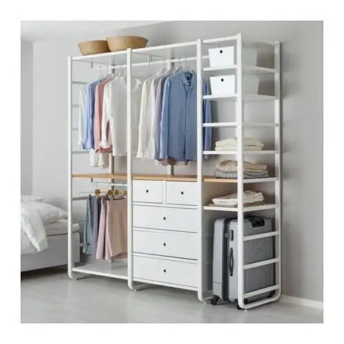 Dressing room made of electrostatically treated steel and natural counter wood, high quality MS-11614