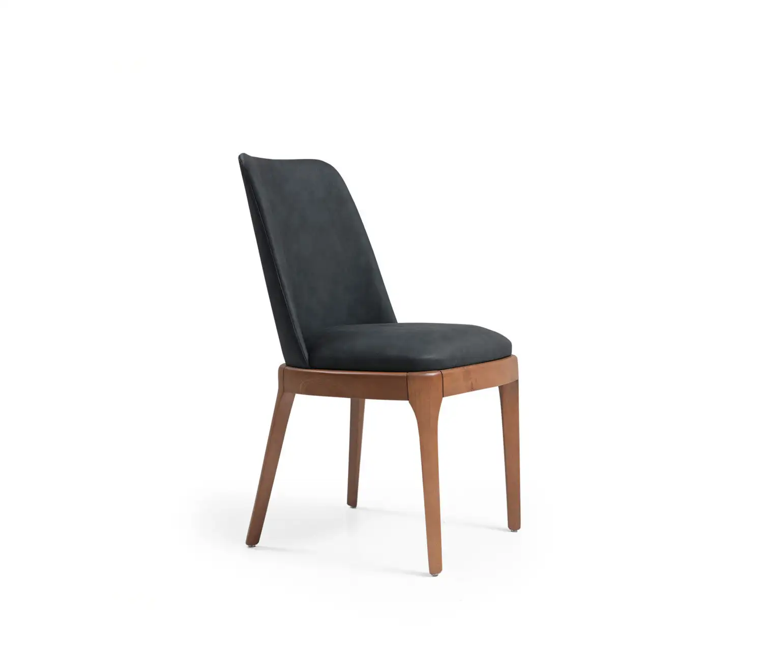 Modern dining chair, red oak wood, velvet or leather fabric MS-8311