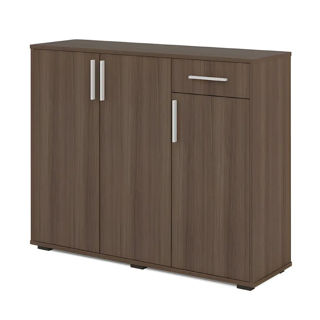 مكتبة مودرن مزودة بدرج و3 ضلفة خشب MDF (140سم × 80سم × 40سم) - MS-12984