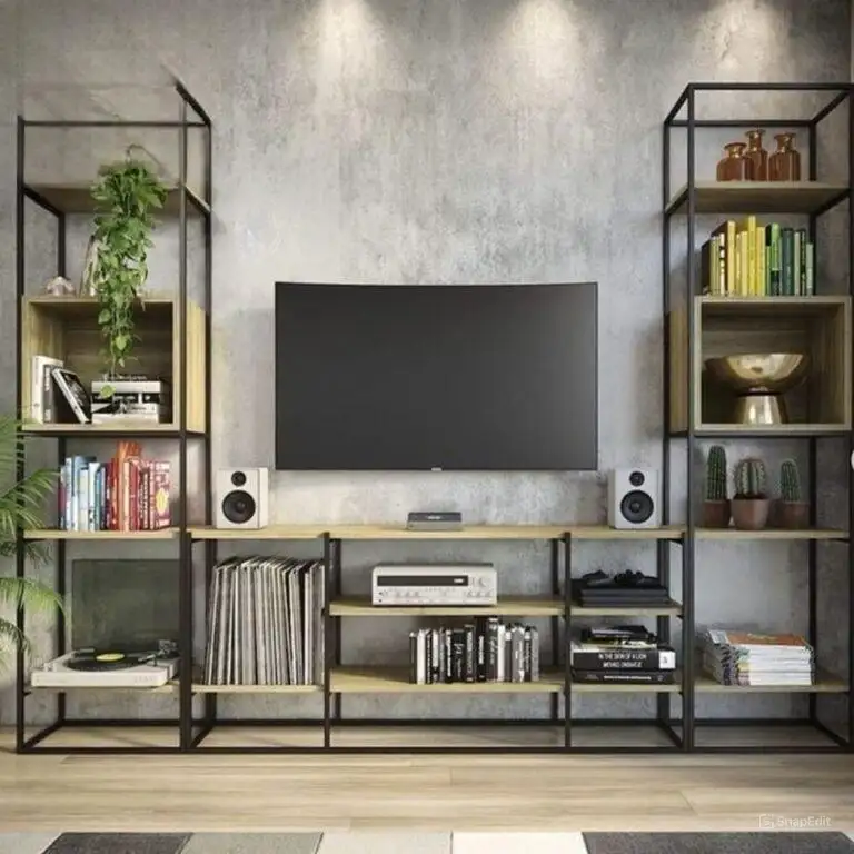 Modern TV unit steel electrostatic painted & MDF MS-11832