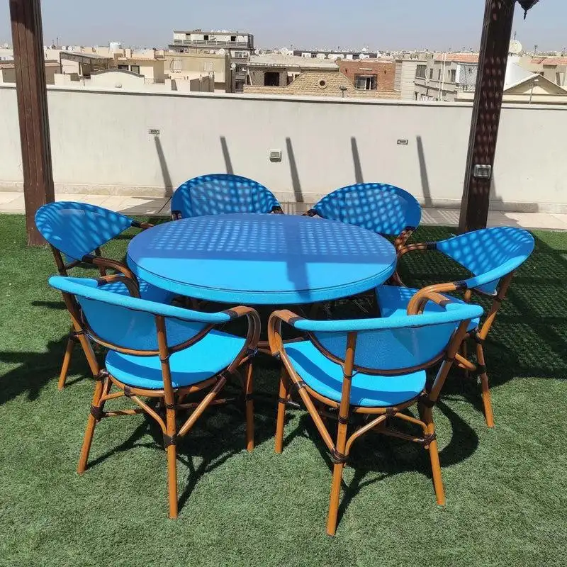 Outdoor Round Dining Set Mesh & Electrostatic Coated Steel MS-10444