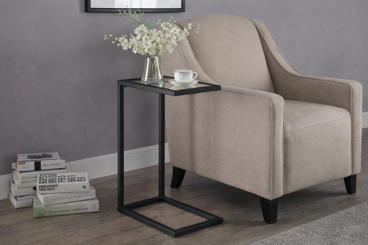 ترابيزة ضيافة ستيل دهان الكتروستاتك وزجاج شفاف MS-8851