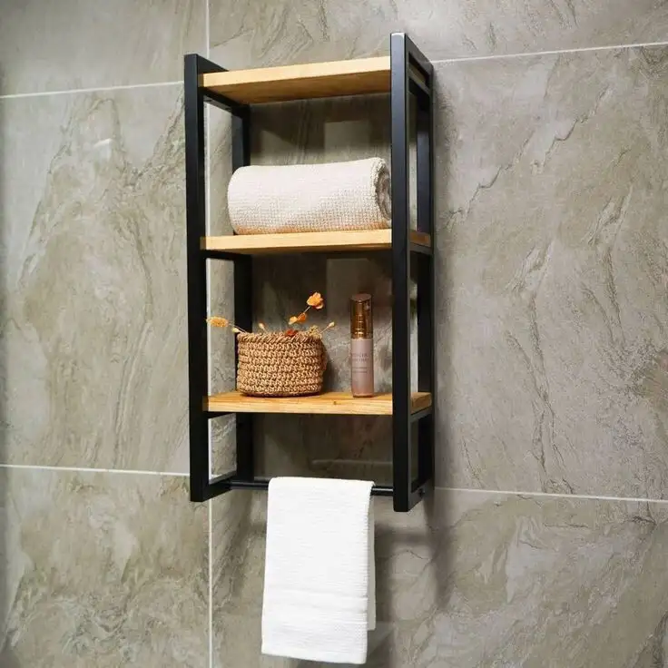 وحدة حمام أرفف مع فواطة خشب MDF و حديد دهان الكتروستاتيك MS-12686