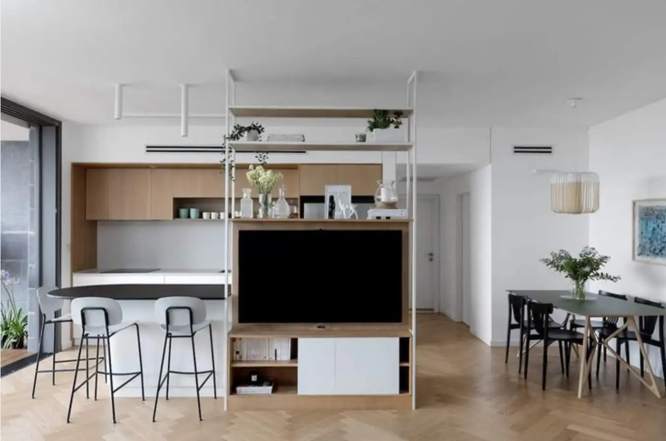 Modern TV unit steel electrostatic treated & MDF MS-11845