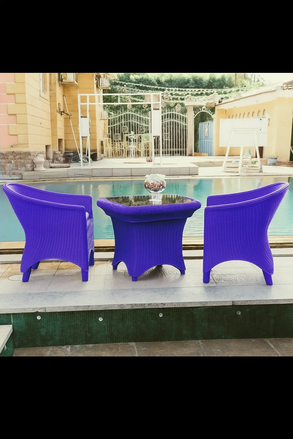 طقم فوتيه وترابيزة بلاستيك بيور عالي الجودة MS-10587