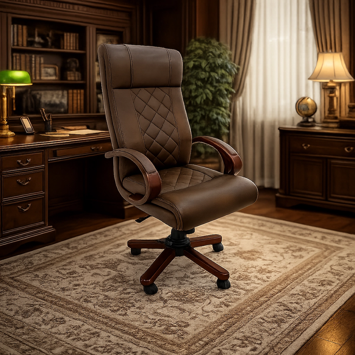 كرسي مكتب جلد مدير ظهر عالي MS-8727