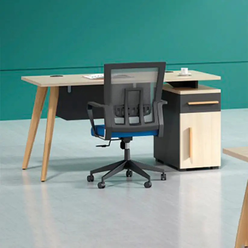 مكتب مذاكرة خشب MDF بارجل خشب زان طبيعي MS-12271