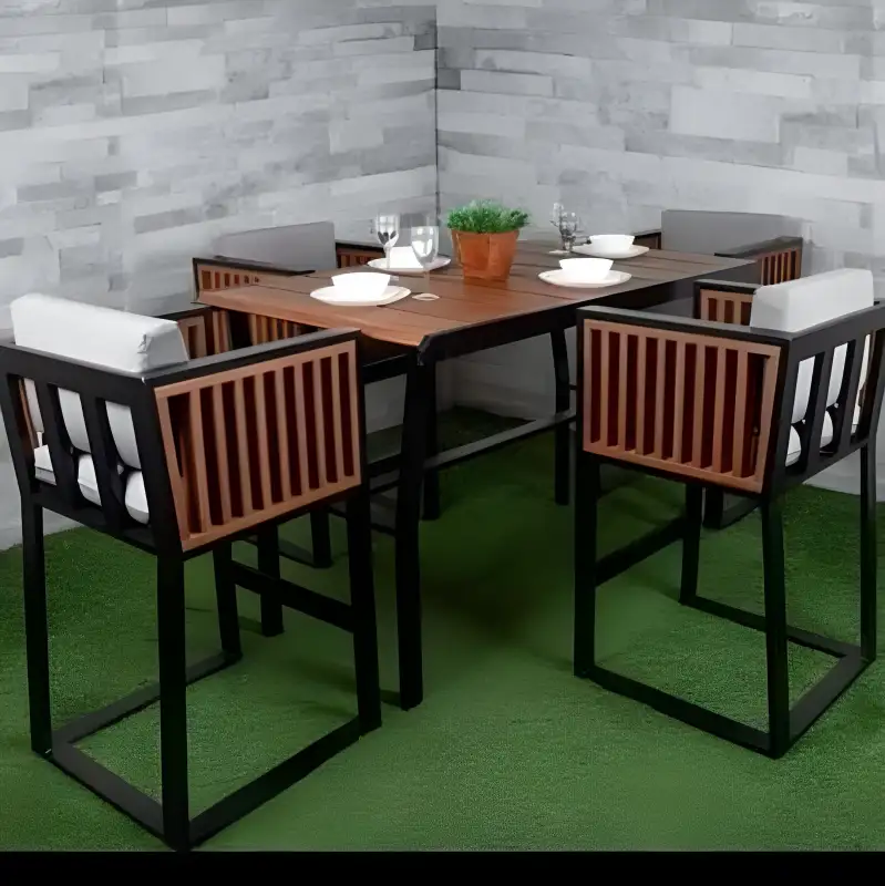 ترابيزة سفرة حديد دهان الكتروستاتيك و خشب طبيعي موسكي و قماش واتر بروف MS-11800