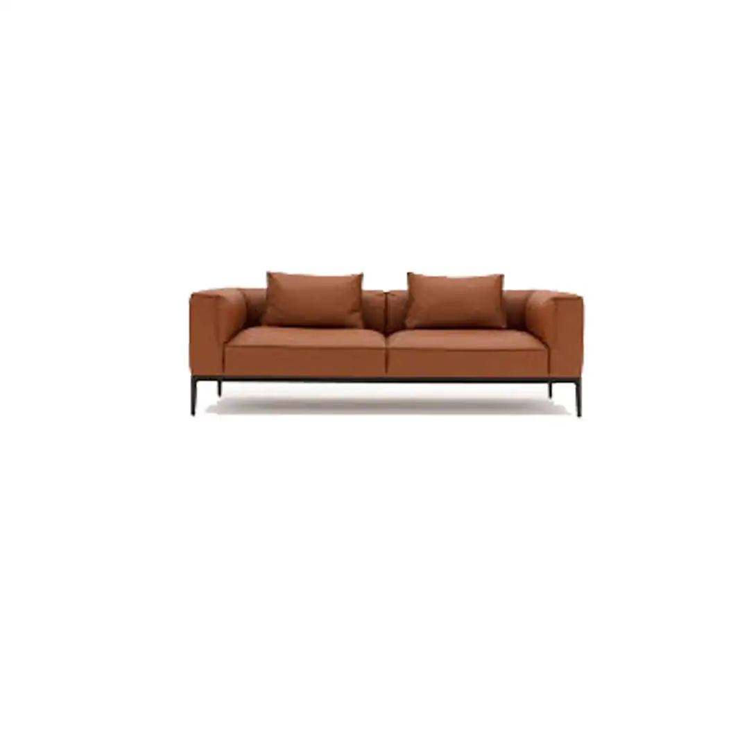 Office Reception Sofa 2-Seater Red Beech Wood MS-9767