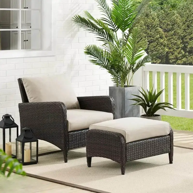 كرسي رتان أنيق للحديقة أو البلكونة تصميم عصري ومتين MS-9975