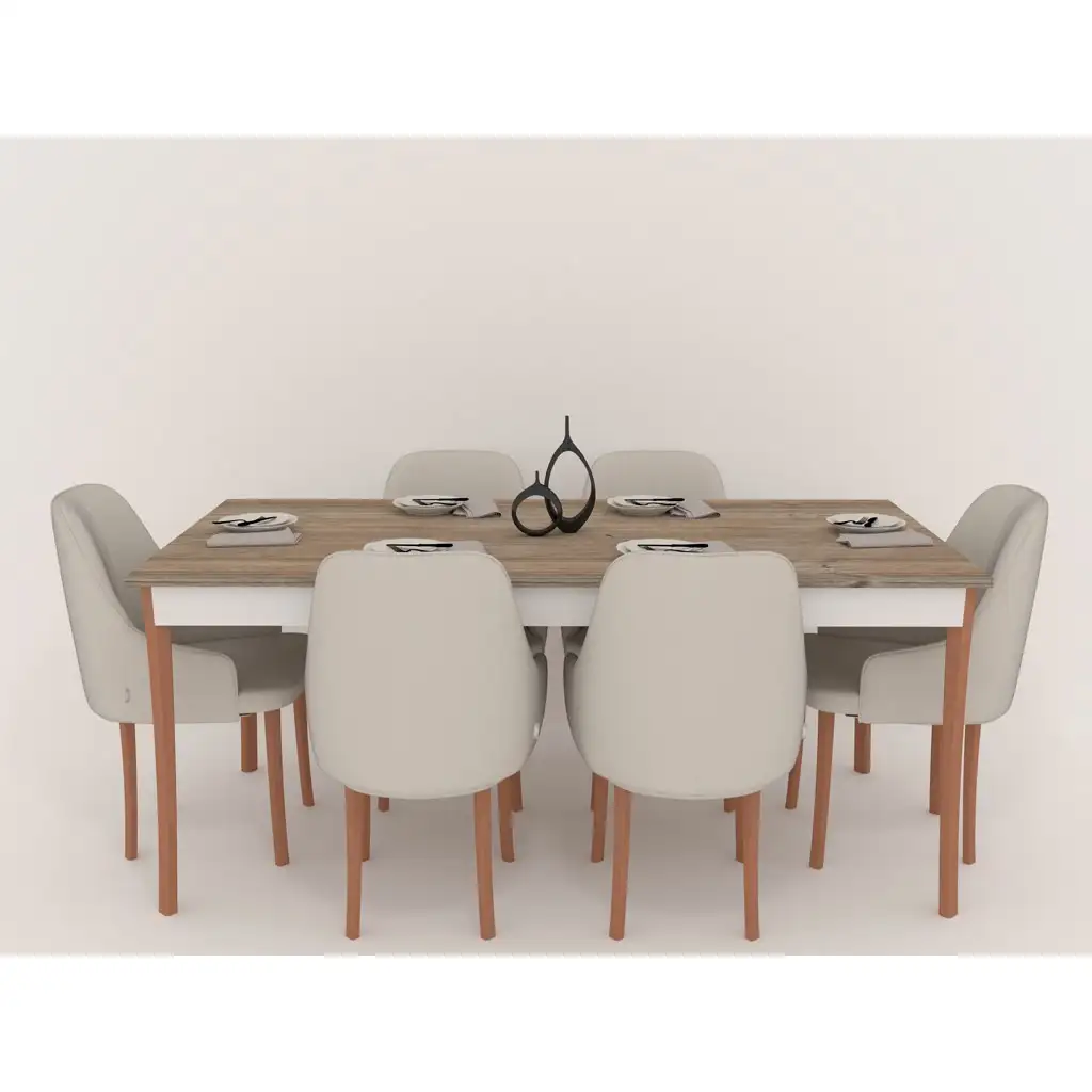 سفره مودرن مصنوع من خشب زان أحمر وخشب ام دي اف MS-9216